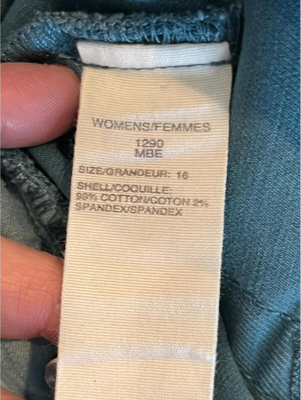 Woolrich Womens Slim Jeans Turquoise Stretch With Pockets Mid Rise Sz 16 - Picture 5 of 6